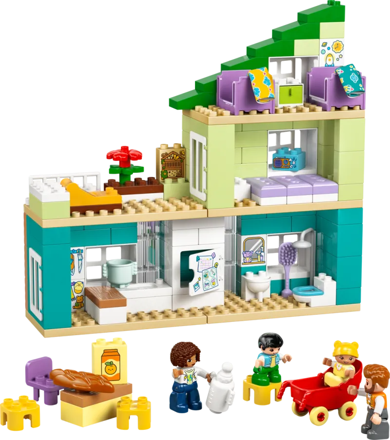 3 in 1 Modern Family House with Figures