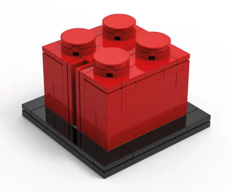 Buildable 2 x 2 Red Brick