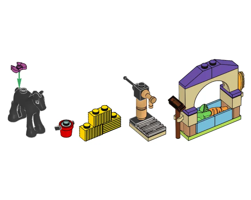 Cute Foal with Food and Water Pump