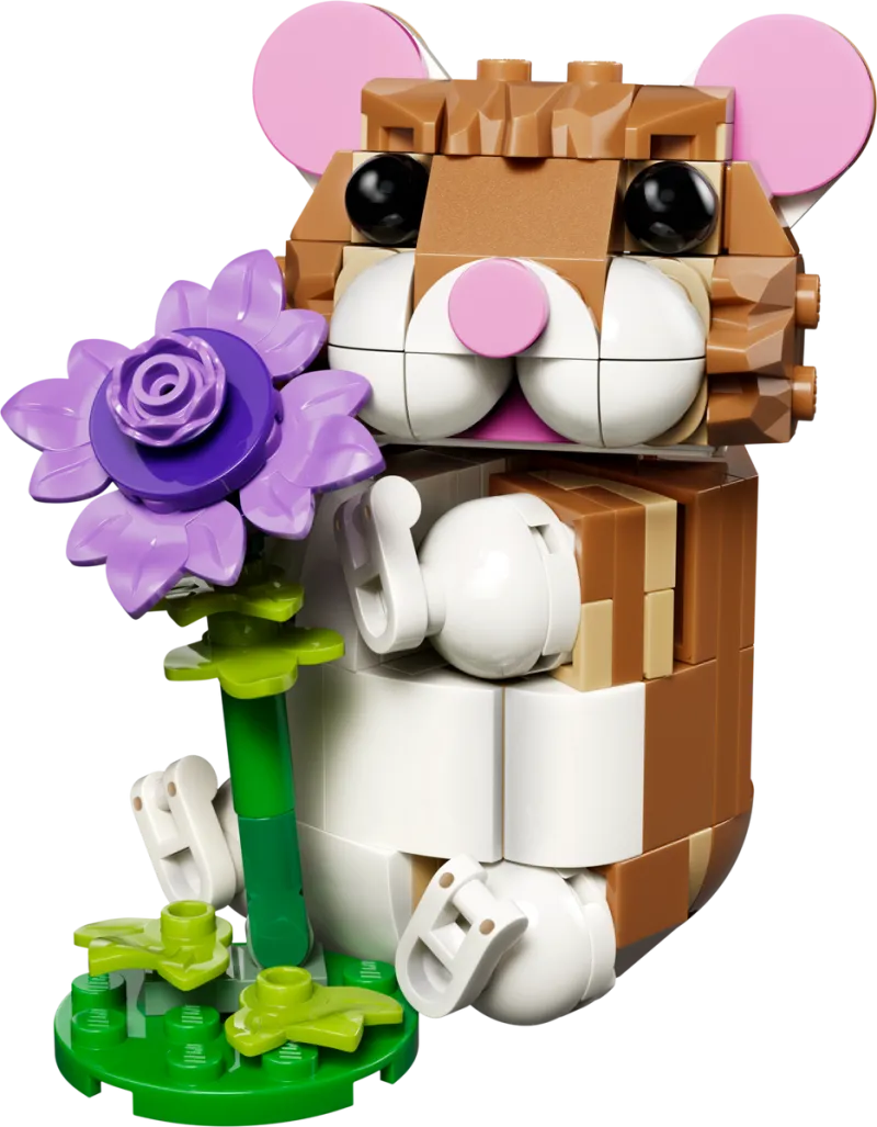 Cute Hamster with a Flower