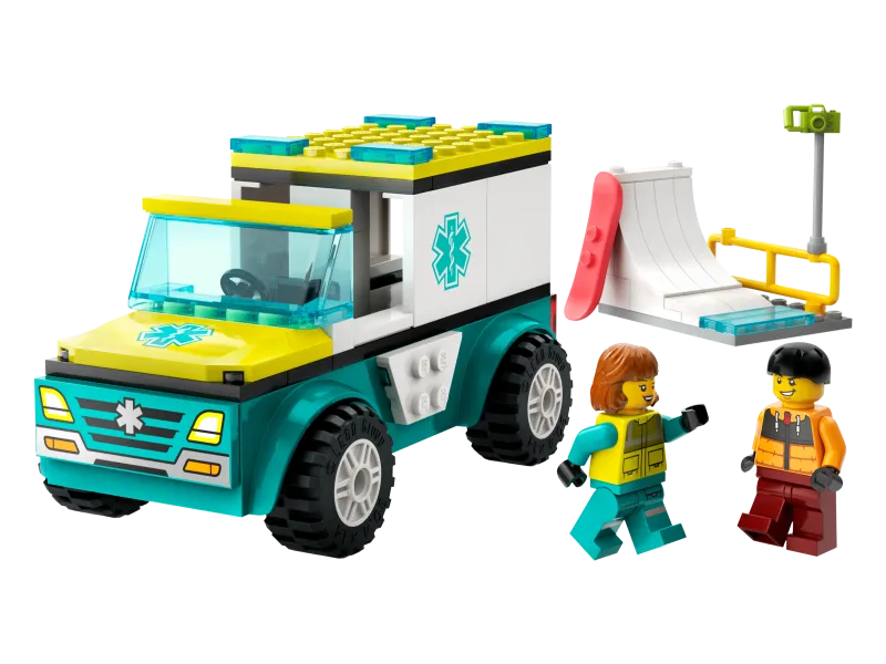 Emergency Ambulance and Snowboarder