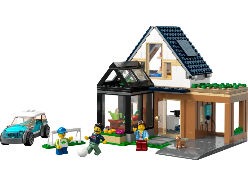 Family House and Electric Car