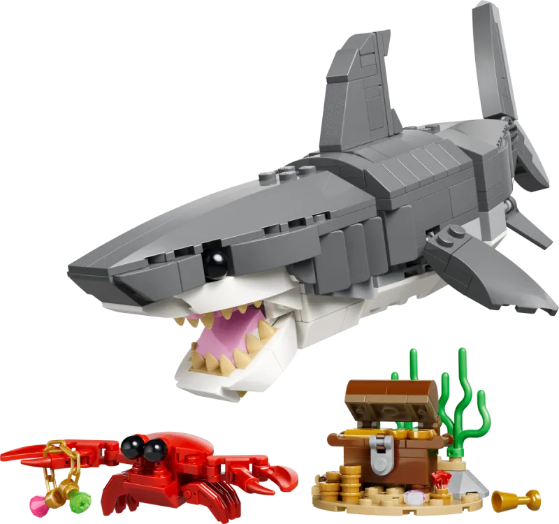 Fierce Shark with a Treasure Chest