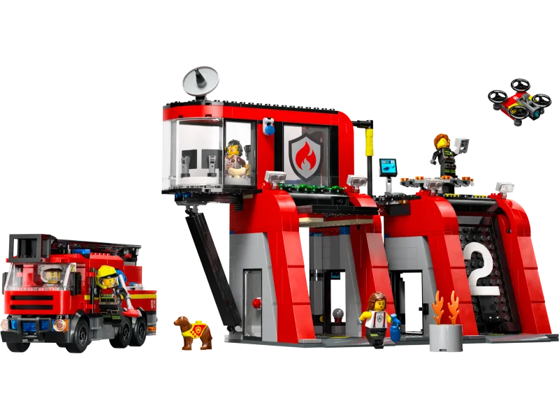 Fire Station with Fire Truck