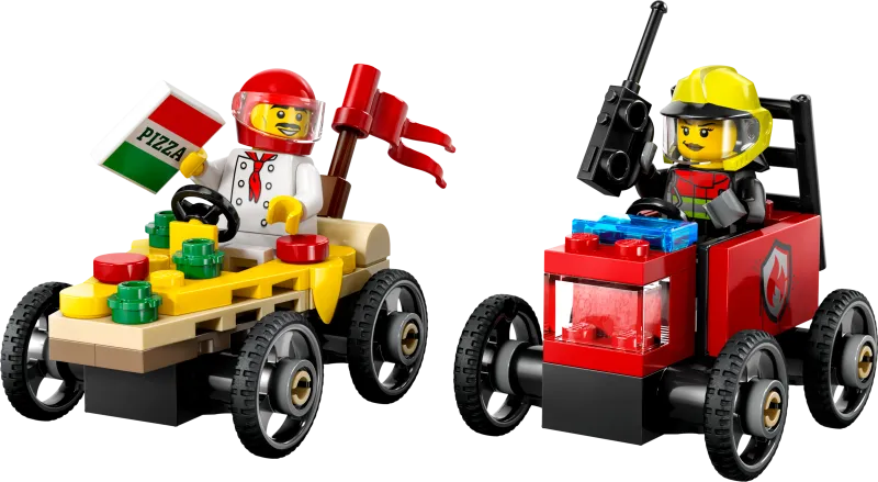 Pizza vs. Fire Truck Race Car Pack