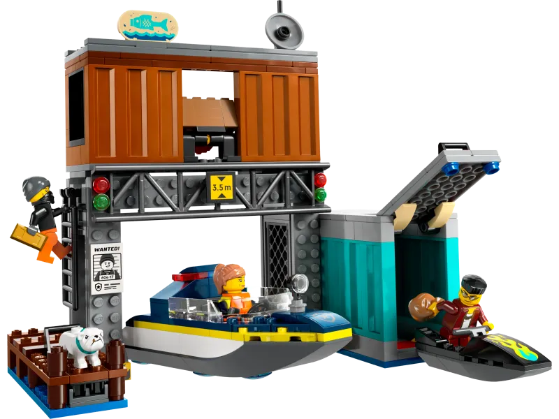 Police Speedboat and Crooks' Hideout