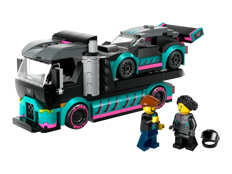 Race Car and Car Carrier Truck